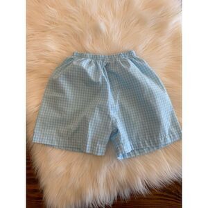 18m light blue and white gingham shorts‎ euc